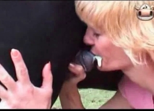 She is fond of eating a stallion's cum